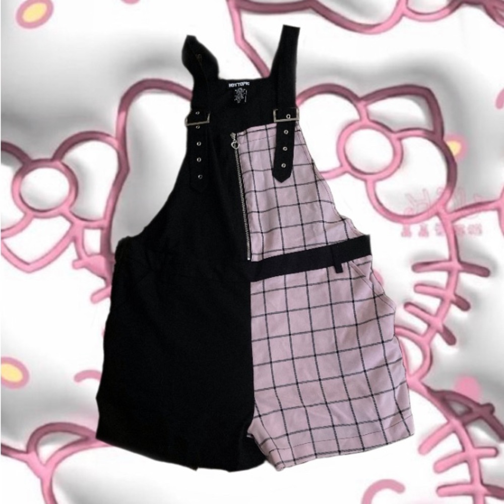 ⭐️Hot Topic⭐️ Black and Pink Overalls